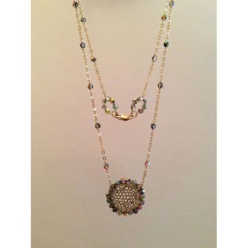 Aurora Borealis Metal Lace Necklace